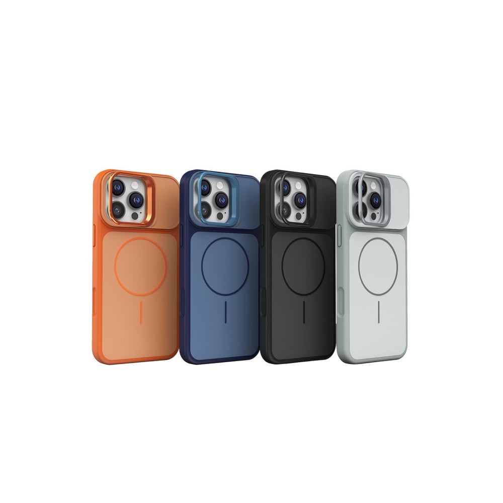 Apple iPhone 16 Pro Max Pale MagSafe Manyetik Kickstand, Darbe Koruma, Şeffaf Premium Standlı Kılıf – Siyah