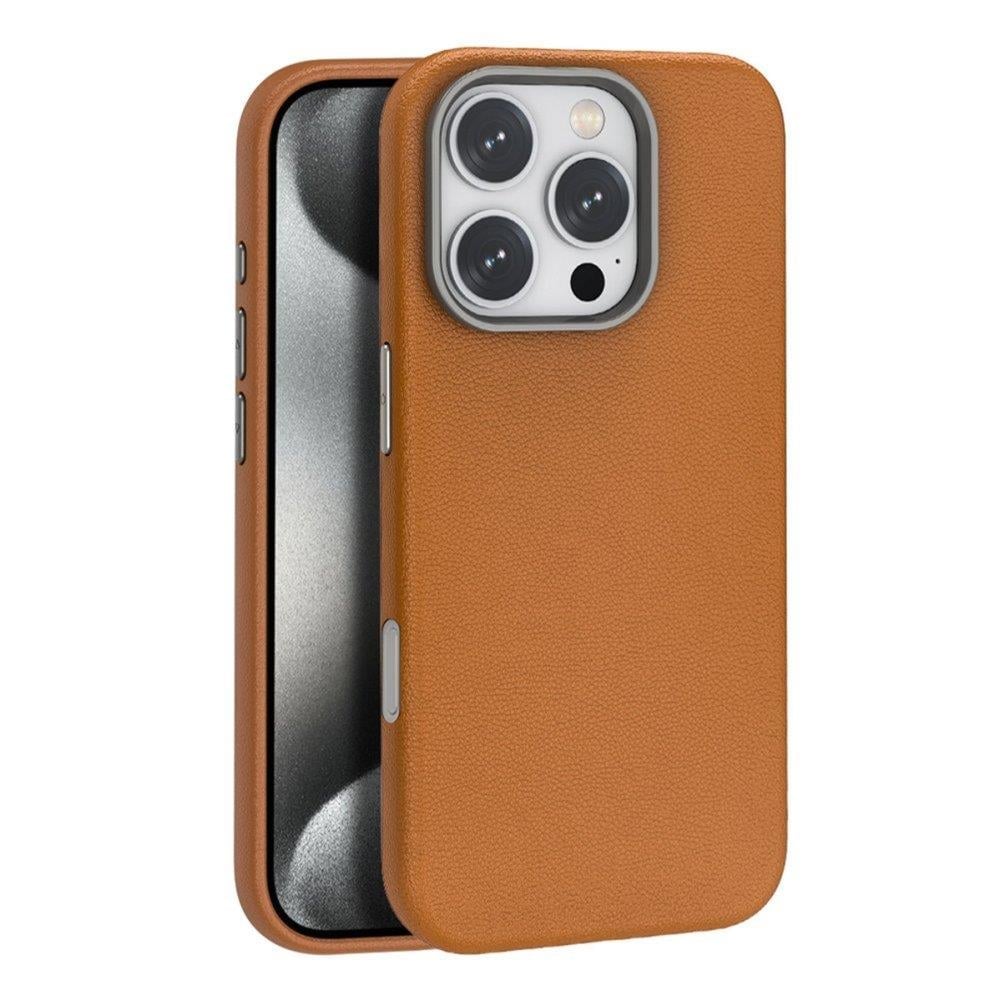 MAGSAFE KILIFLARJOKOWNDR06Apple iPhone 16 Pro Max Wonder Deri Magsafe Kapak - Kahverengi