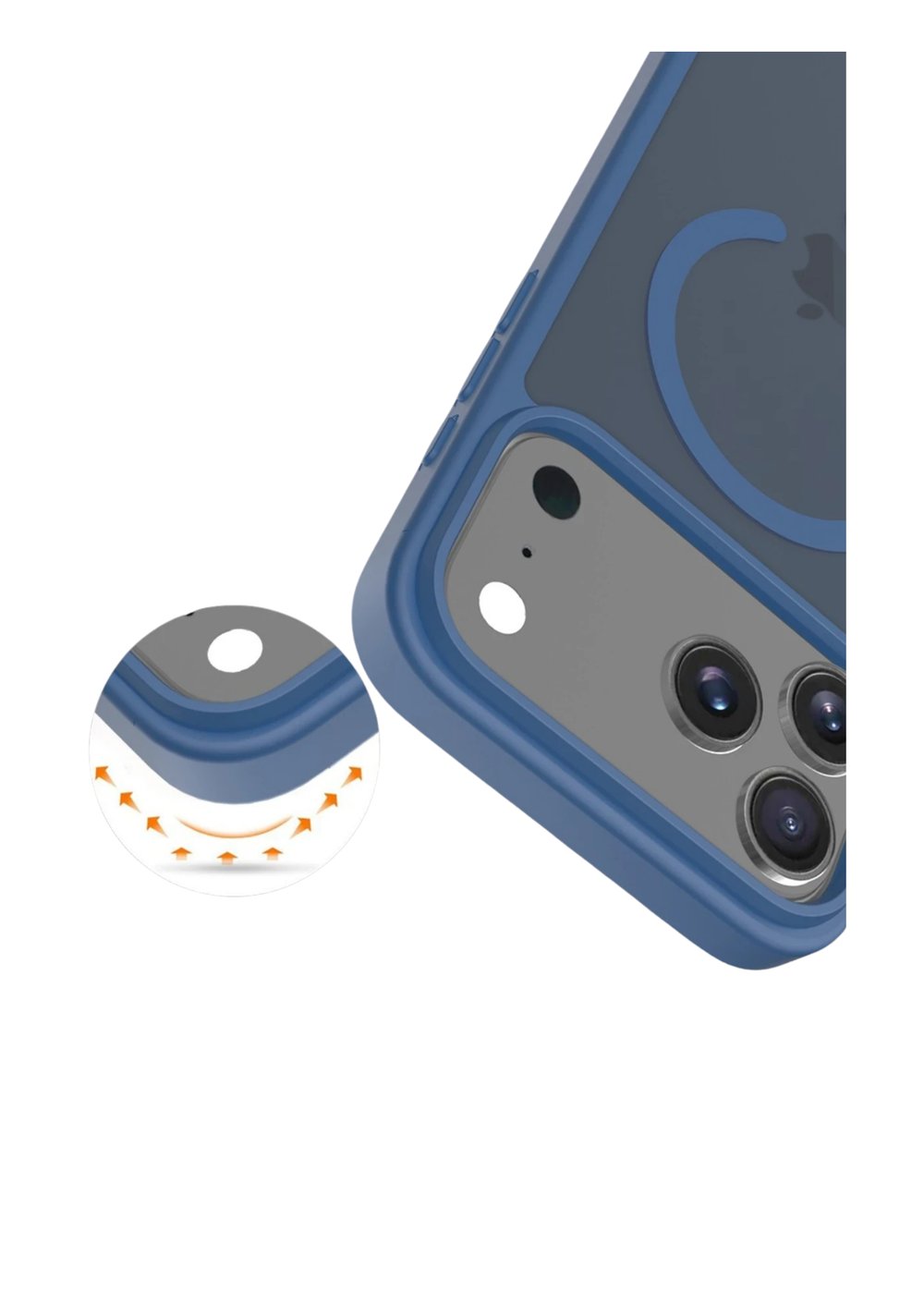 Apple iPhone 17 Pro Jota MagSafe Uyumlu Şeffaf Telefon Kılıfı – Lacivert