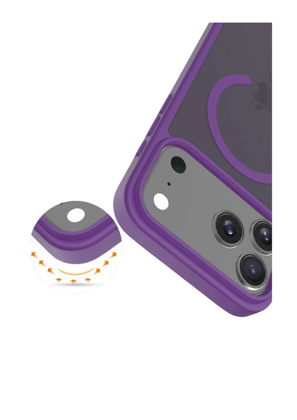 Apple iPhone 17 Pro Jota MagSafe Uyumlu Şeffaf Telefon Kılıfı – Derin Mor