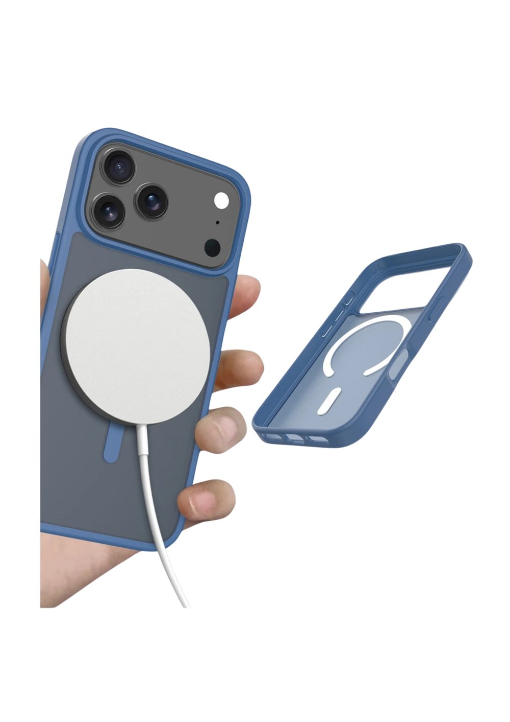 Apple iPhone 17 Pro Jota MagSafe Uyumlu Şeffaf Telefon Kılıfı – Lacivert