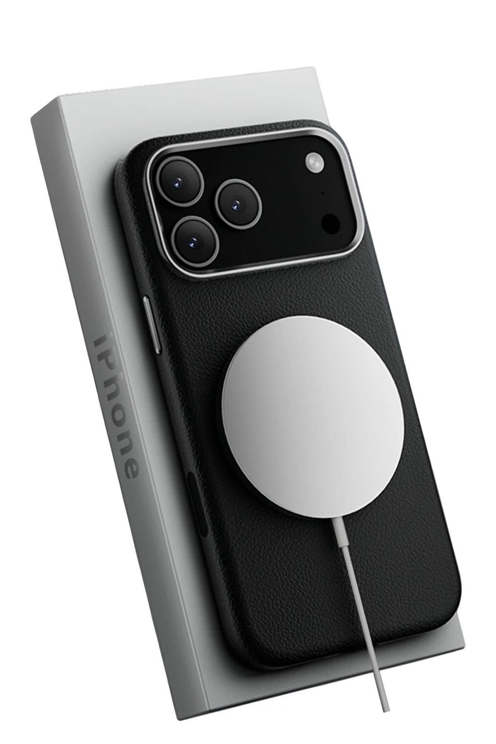 Apple iPhone 17 Pro MagSafe Uyumlu Deri Telefon Kılıfı – Siyah Wonder Seri