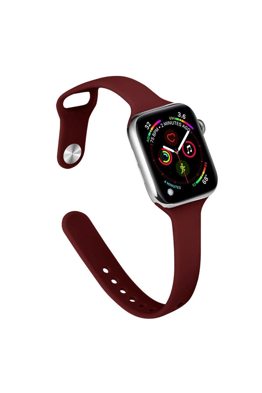 SİLİKON KORDONLARNEWFACEKLSK02Apple Watch 42mm / 44mm / 45mm / 46mm / 49mm Klasik Kordon - Bordo