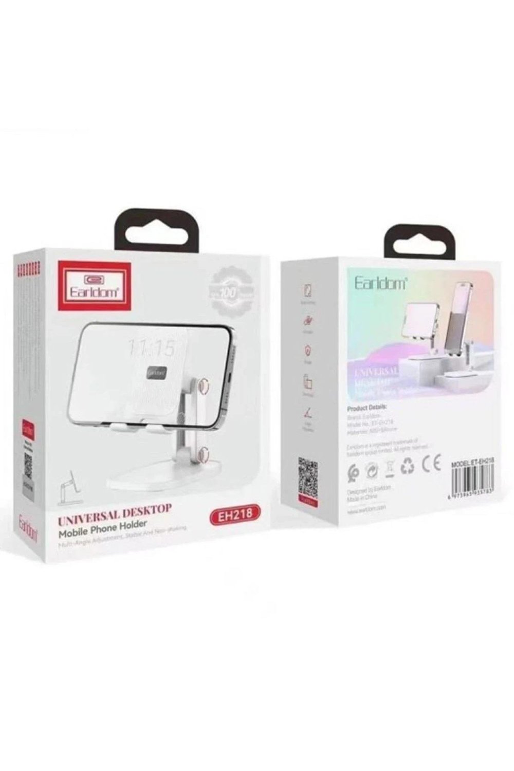 Earldom EH218 Ayarlanabilir Katlanabilir Masaüstü Telefon ve Tablet Tutucu – Beyaz