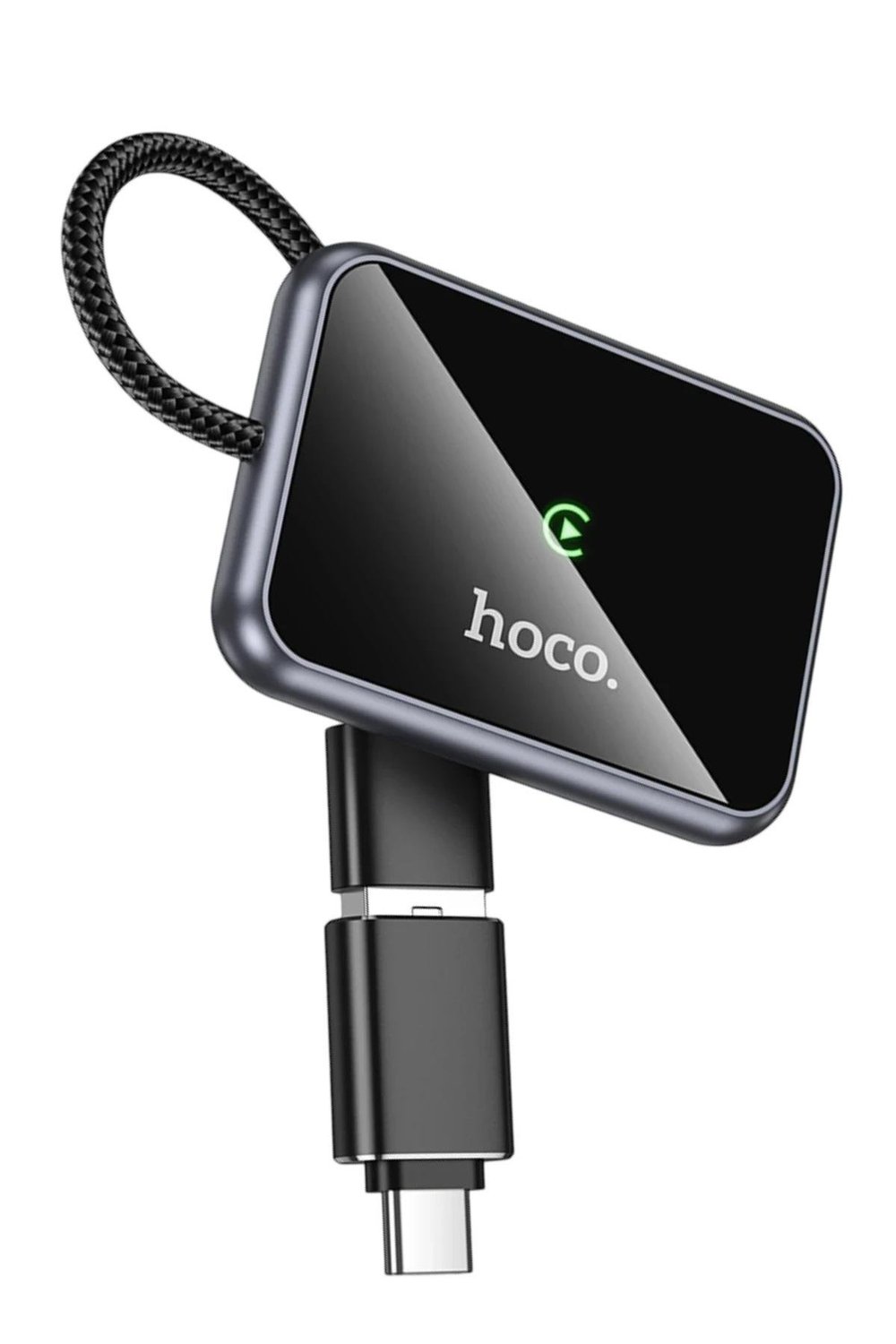 Hoco. HU1 Way 2in1 Type-C to USB Dönüştürücülü Kablosuz CarPlay Adaptör - Siyah