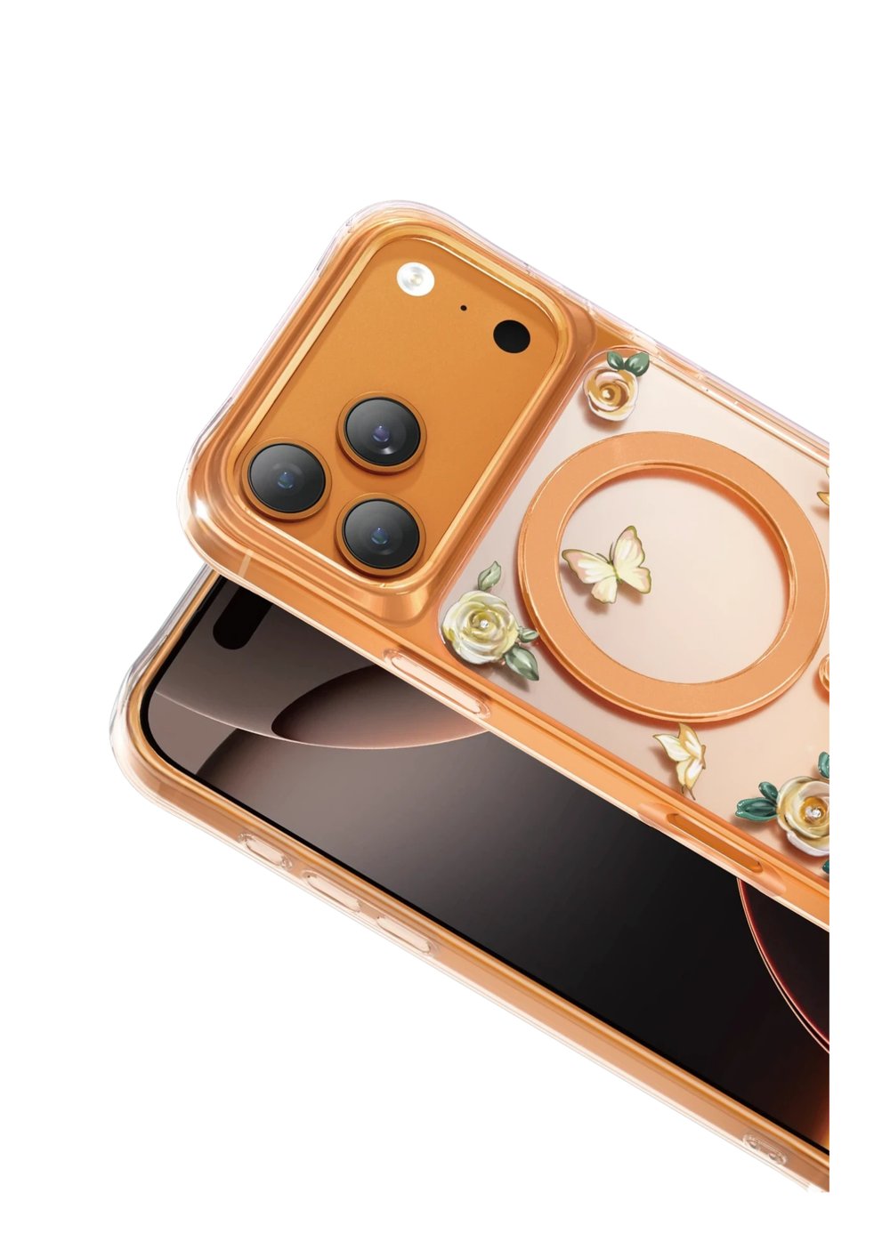 Keephone Apple iPhone 17 Pro Roseland Darbe Korumalı MagSafe Kılıf – Turuncu