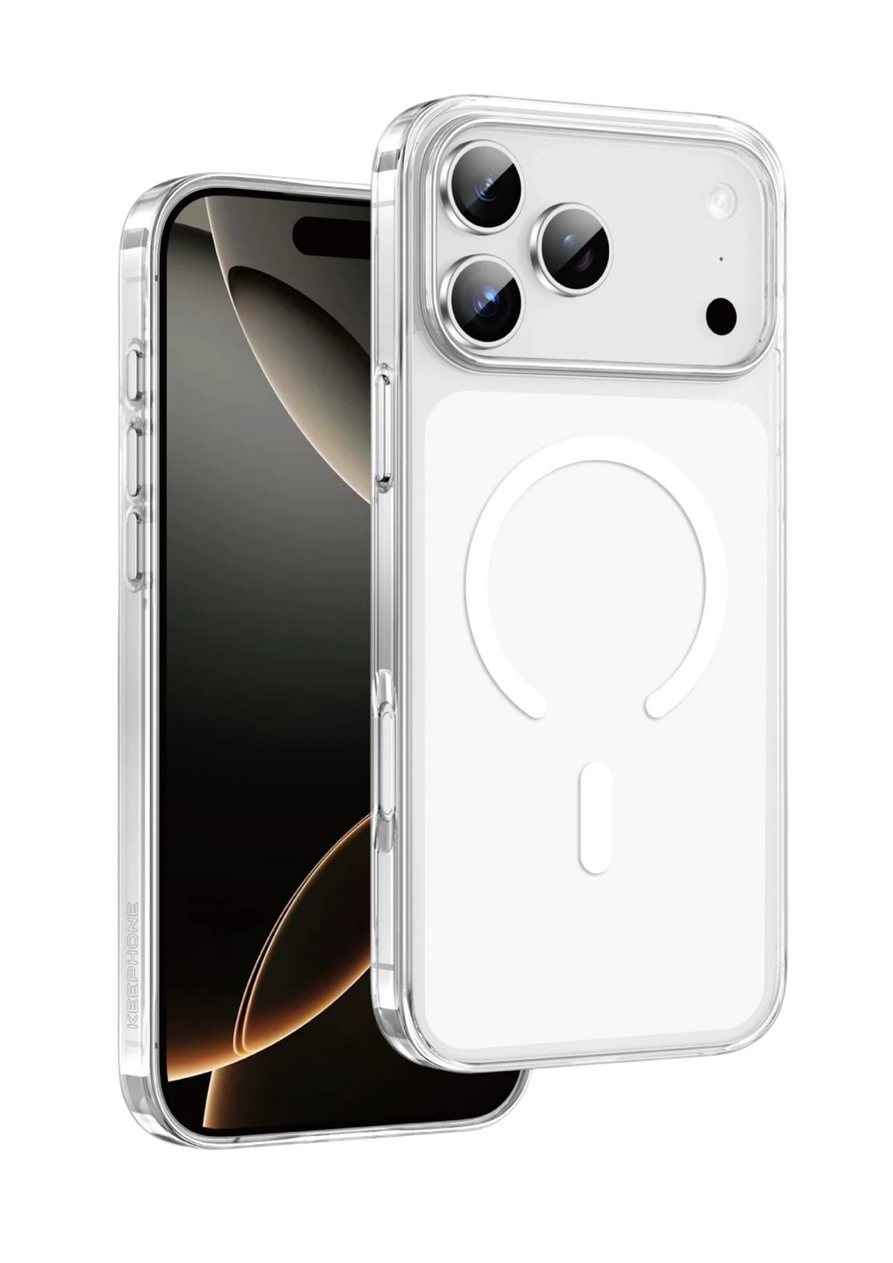 Keephone iPhone 17 Pro Max Glaze MagSafe Uyumlu Darbeye Dayanıklı Kılıf – Şeffaf