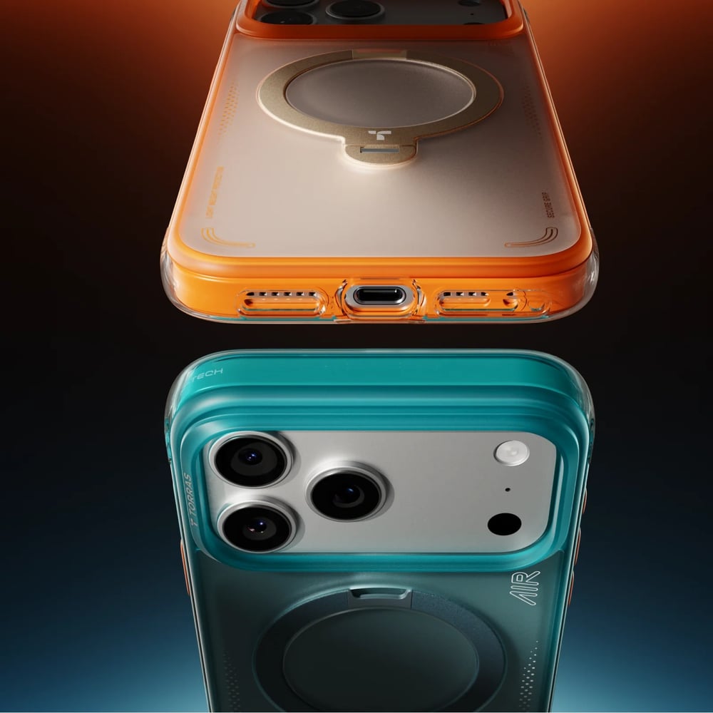 Torras iPhone 17 Pro Max Ostand Spin Air MagSafe Standlı Koruma Kılıf – Yeşil-Mavi