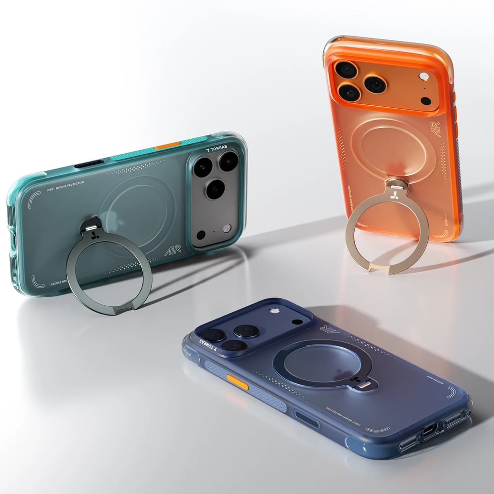 Torras iPhone 17 Pro Max Ostand Spin Air MagSafe Standlı Koruma Kılıf – Turuncu
