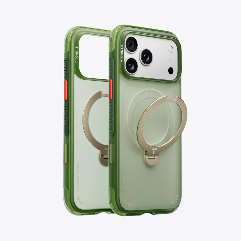 Torras iPhone 17 Pro Max Ostand Spin Air MagSafe Standlı Koruma Kılıf – Orman Yeşili