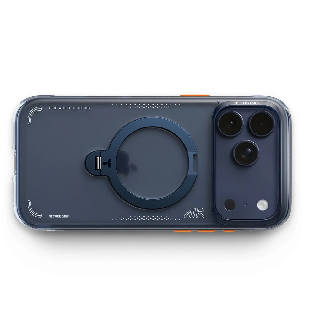Torras iPhone 17 Pro Ostand Spin Air MagSafe Standlı Koruma Kılıf – Lacivert