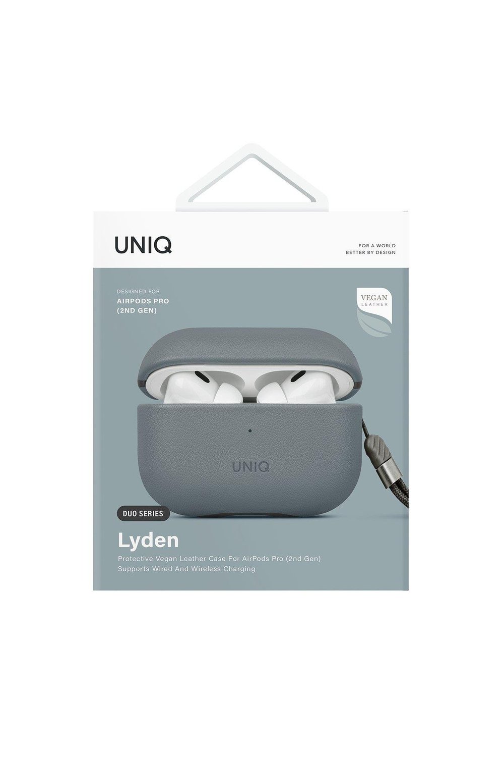 Uniq Apple Airpods Pro 2 (2.nesil) Lyden DS Deri Kılıf - Mavi