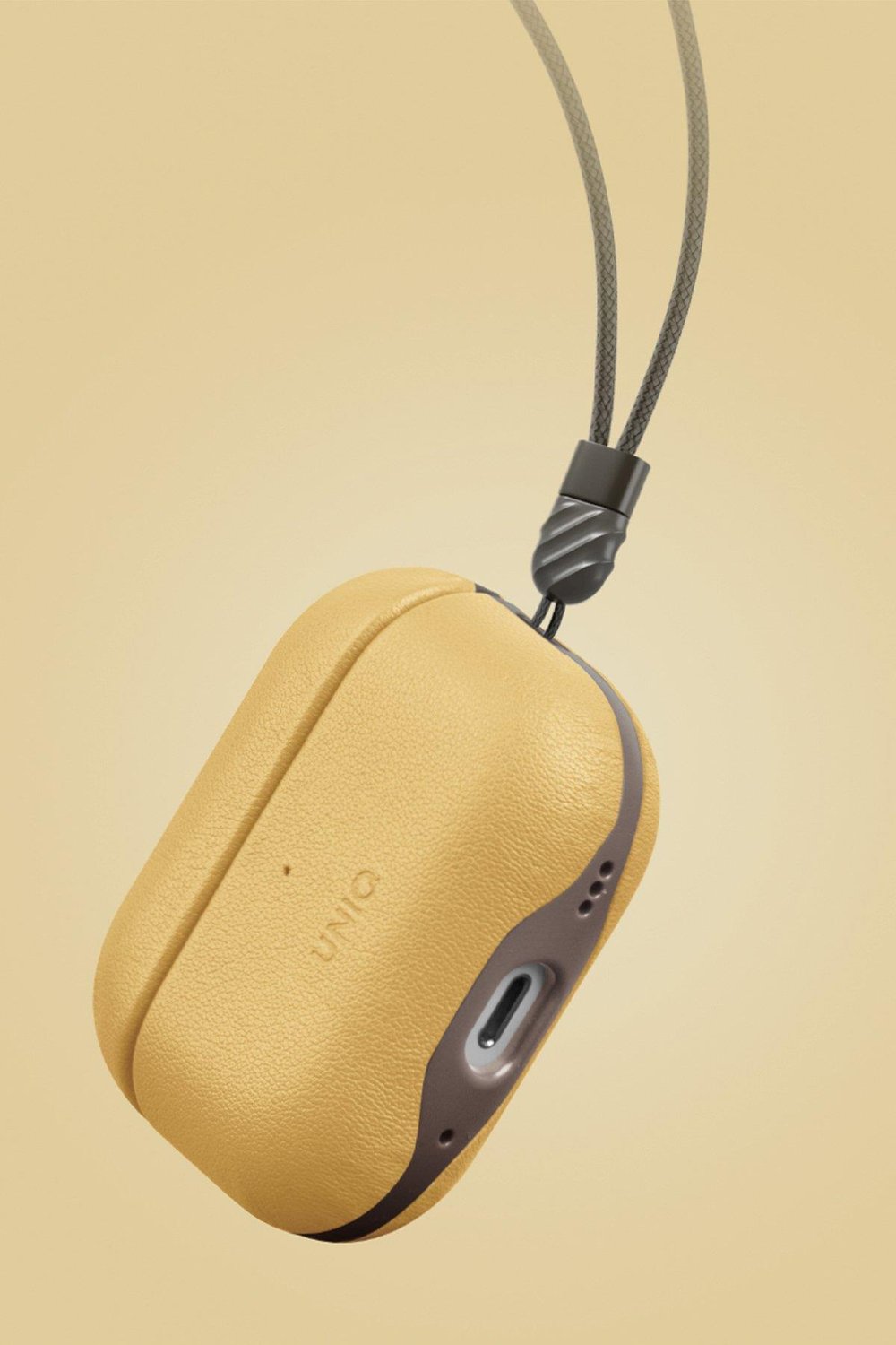 Uniq Apple Airpods Pro 2 (2.nesil) Lyden DS Deri Kılıf - Sarı