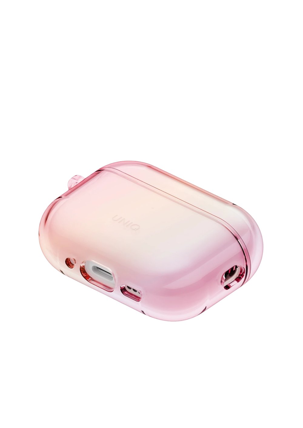 Uniq AirPods Pro 3 (3. Nesil) Iridescia Hang Serisi Askılı Şeffaf Kılıf - Pembe