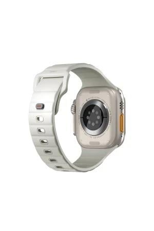 Uniq Apple Watch 40mm / 41mm / 42mm  Stride FKM Silikon Kordon - Beyaz Fosforlu