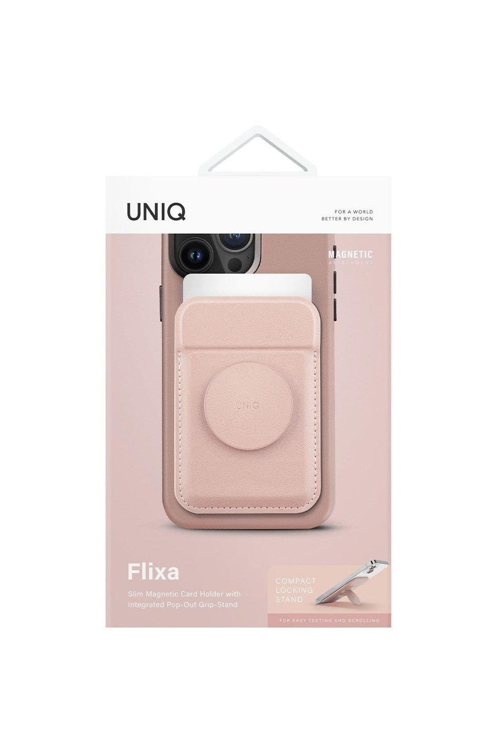 Uniq Flixa Popsocketli Manyetik Kartlık Stand - Pembe