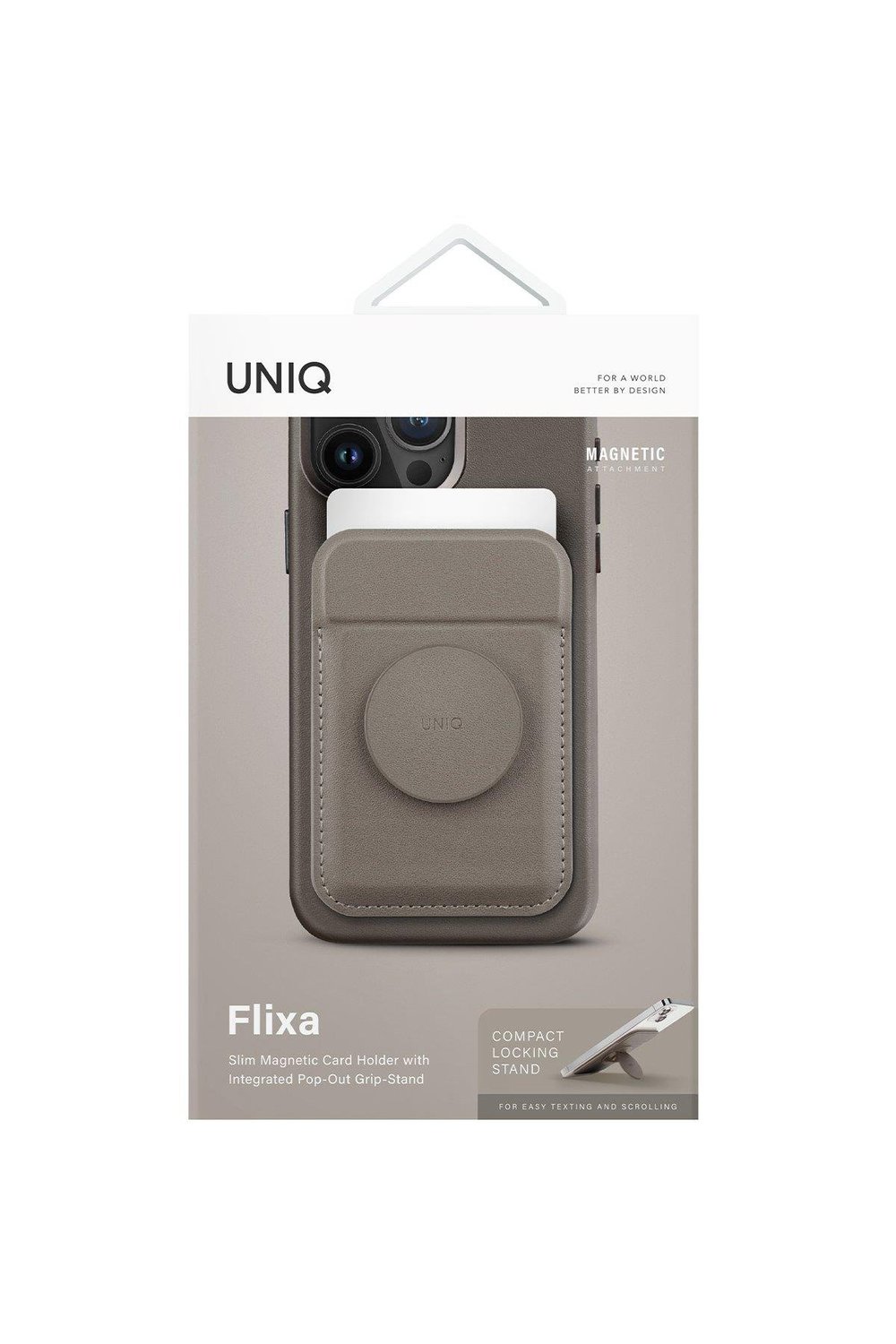 Uniq Flixa Popsocketli Manyetik Kartlık Stand - Gri