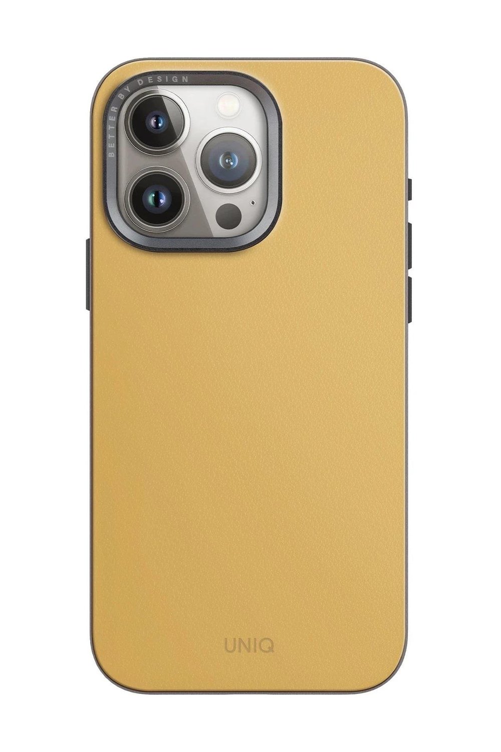 Uniq iPhone 15 Pro Max MagSafe Uyumlu Lyden DS Deri Telefon Kılıfı – Sarı