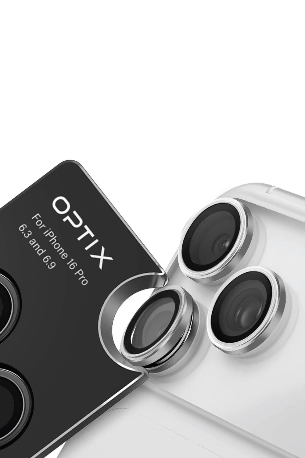 Uniq iPhone 17 Pro / 17 Pro Max Optix Alüminyum Kamera Lens Koruyucu – Gümüş Renk