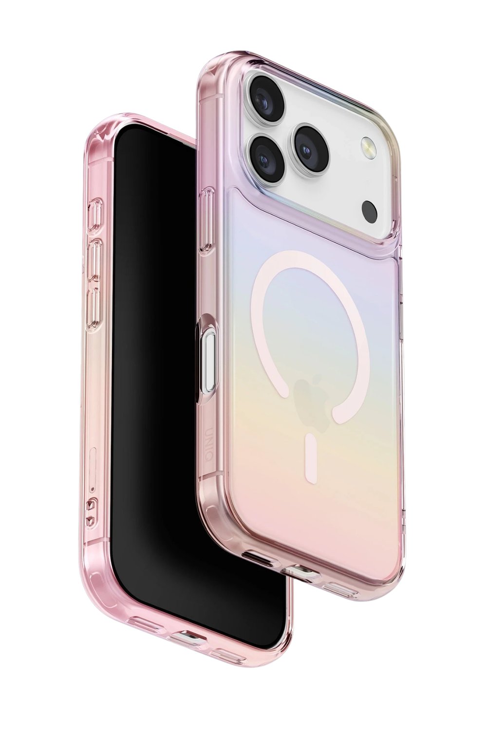 Uniq iPhone 17 Pro Iridescia MagSafe Uyumlu Holografik Kılıf – Pembe Rainbow