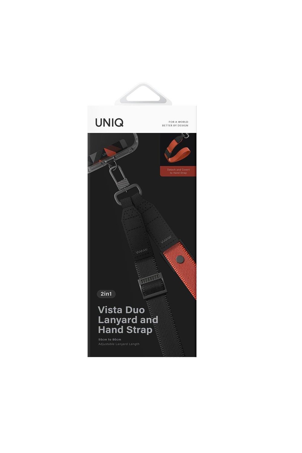 Uniq Vista Duo 2in1 Bileklik Boyun Askısı - Siyah