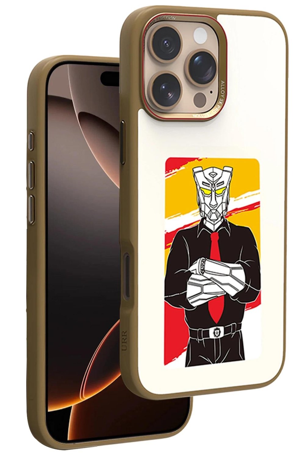 URR Apple iPhone 16 Pro Max NFC Smart Case Akıllı Kapak - Gold