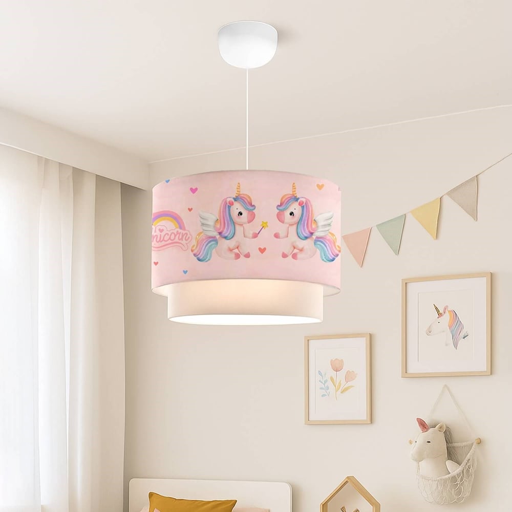 Unicorn Kız Çocuk Odası Sarkıt Avize 