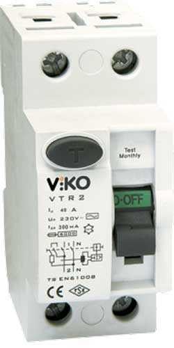 Viko - VTR2-40300 2x40A 300mA Ac Tip Kaçak Akım Rölesi
