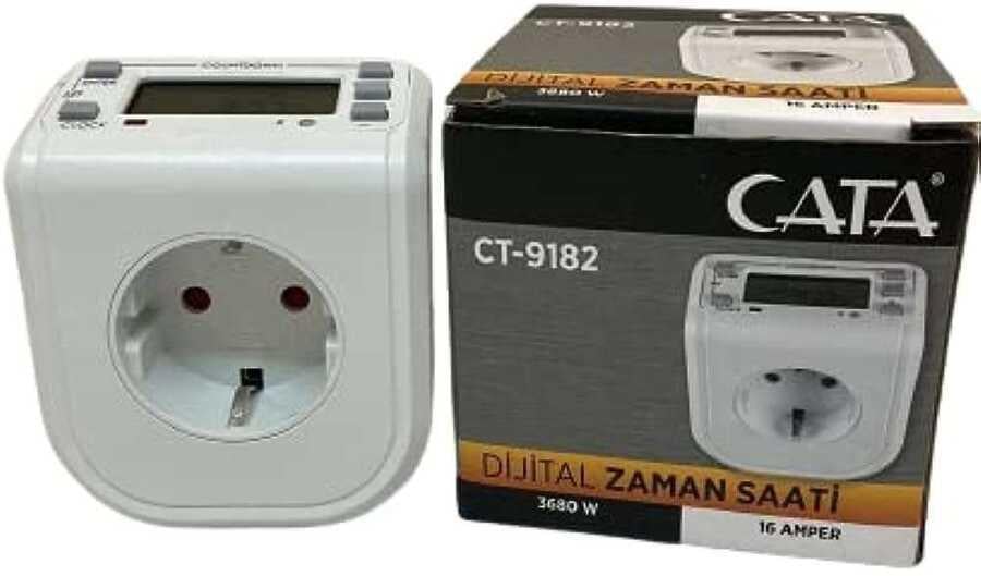 Cata CT-9182 Zaman Ayarlı Dijital Saatli Priz
