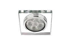 Jupiter LS591 B 7W Kare Camlı Led Spot Armatür Trafolu 6500K Beyaz Işık