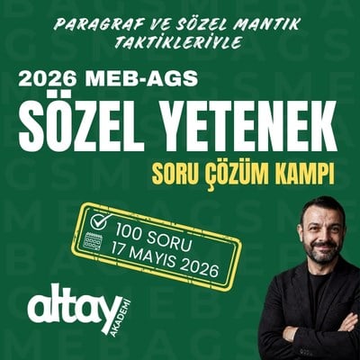 2026 MEB-AGS SÖZEL YETENEK TAKTİKLERLE SORU ÇÖZÜM KAMPI