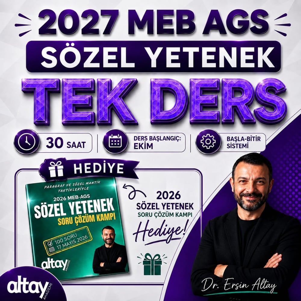2027 MEB AGS SÖZEL YETENEK TEK DERS PAKETİ