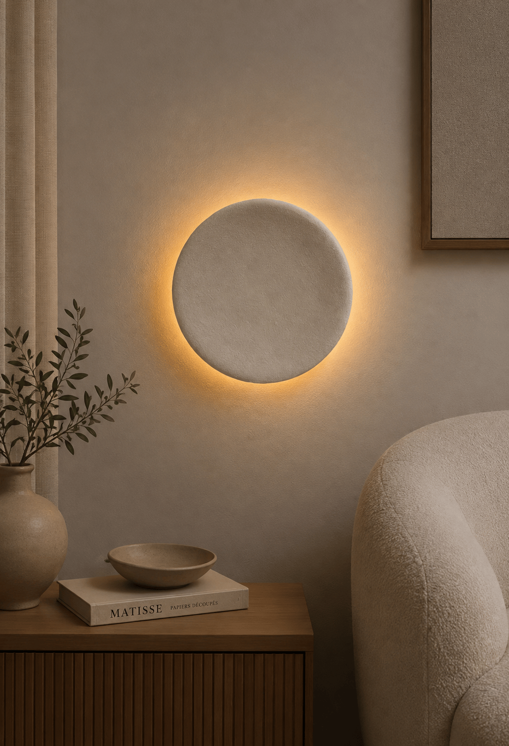 35 CM Ledli Duvar Apliği İç Oval