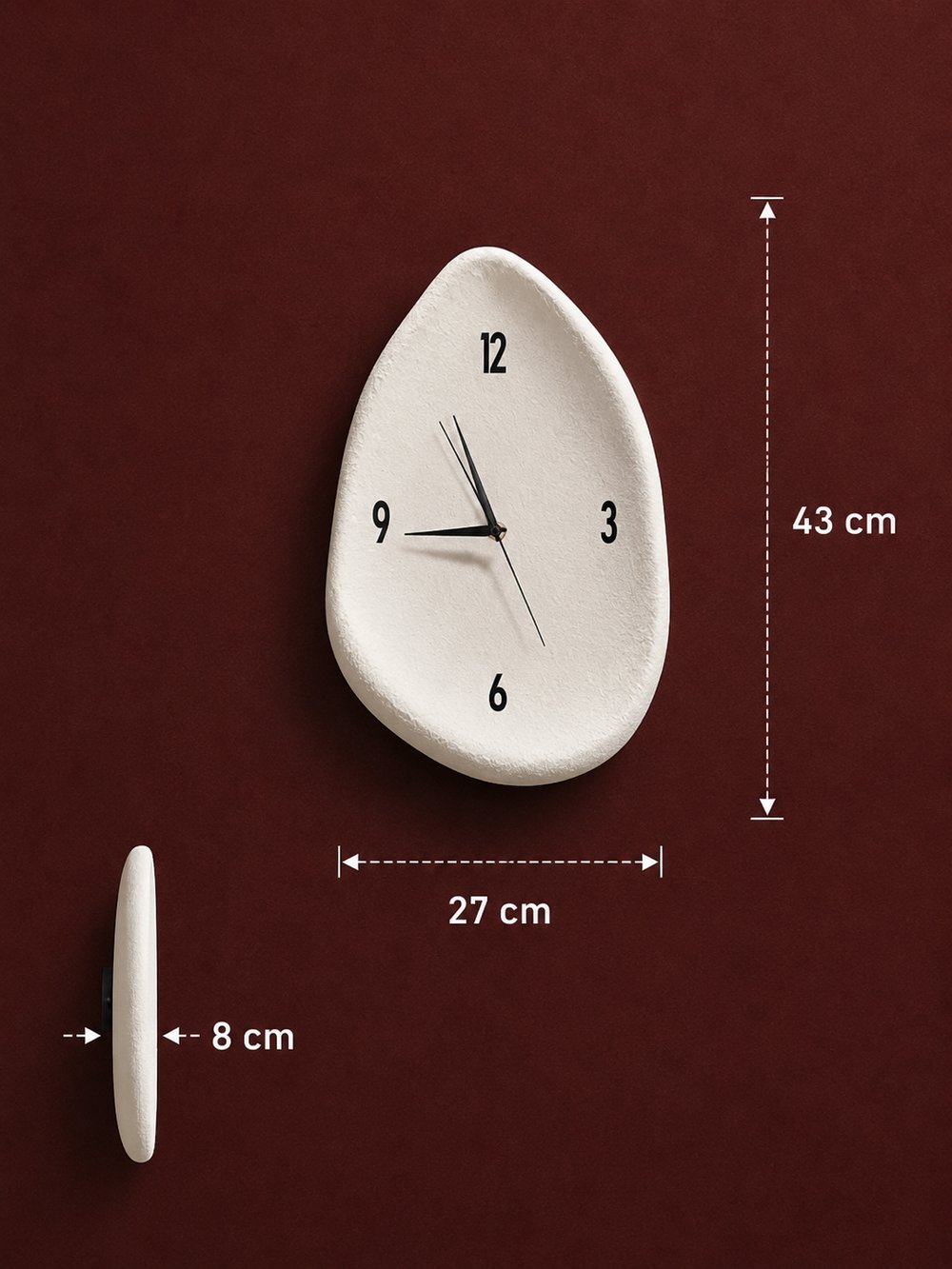 Beton Görünümlü Duvar Saati 27 cm