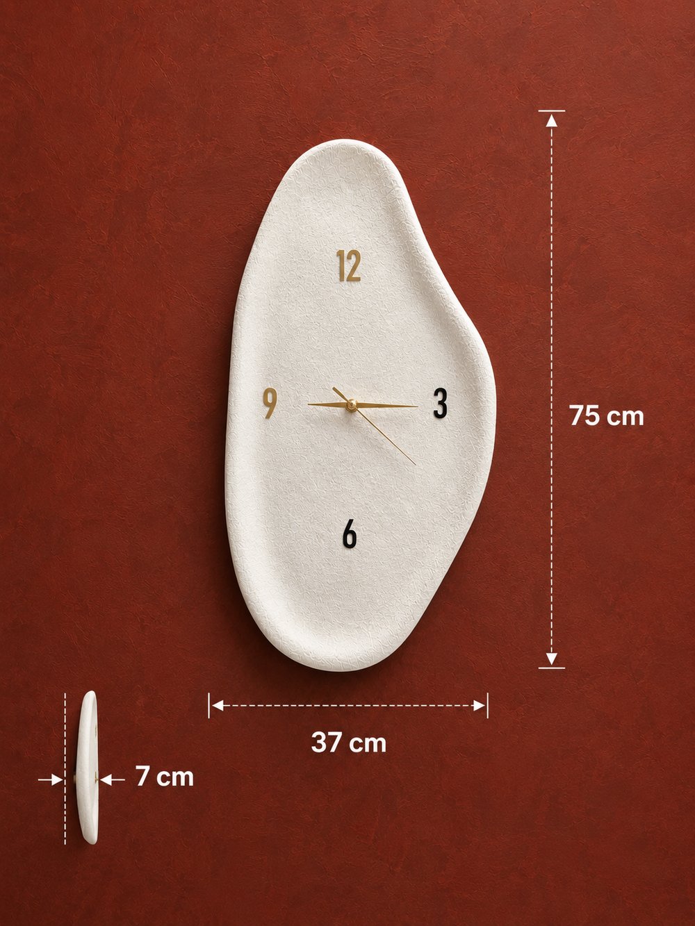Beton Görünümlü Duvar Saati 75 cm