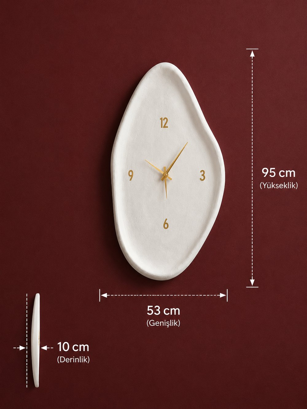 Beton Görünümlü Duvar Saati 95 cm