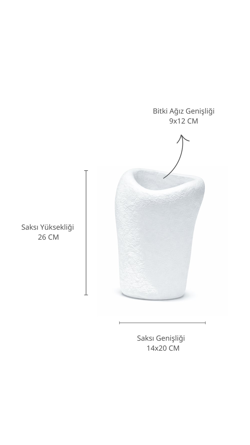 Beton Görünümlü Yeni Sezon Vazo 26 CM