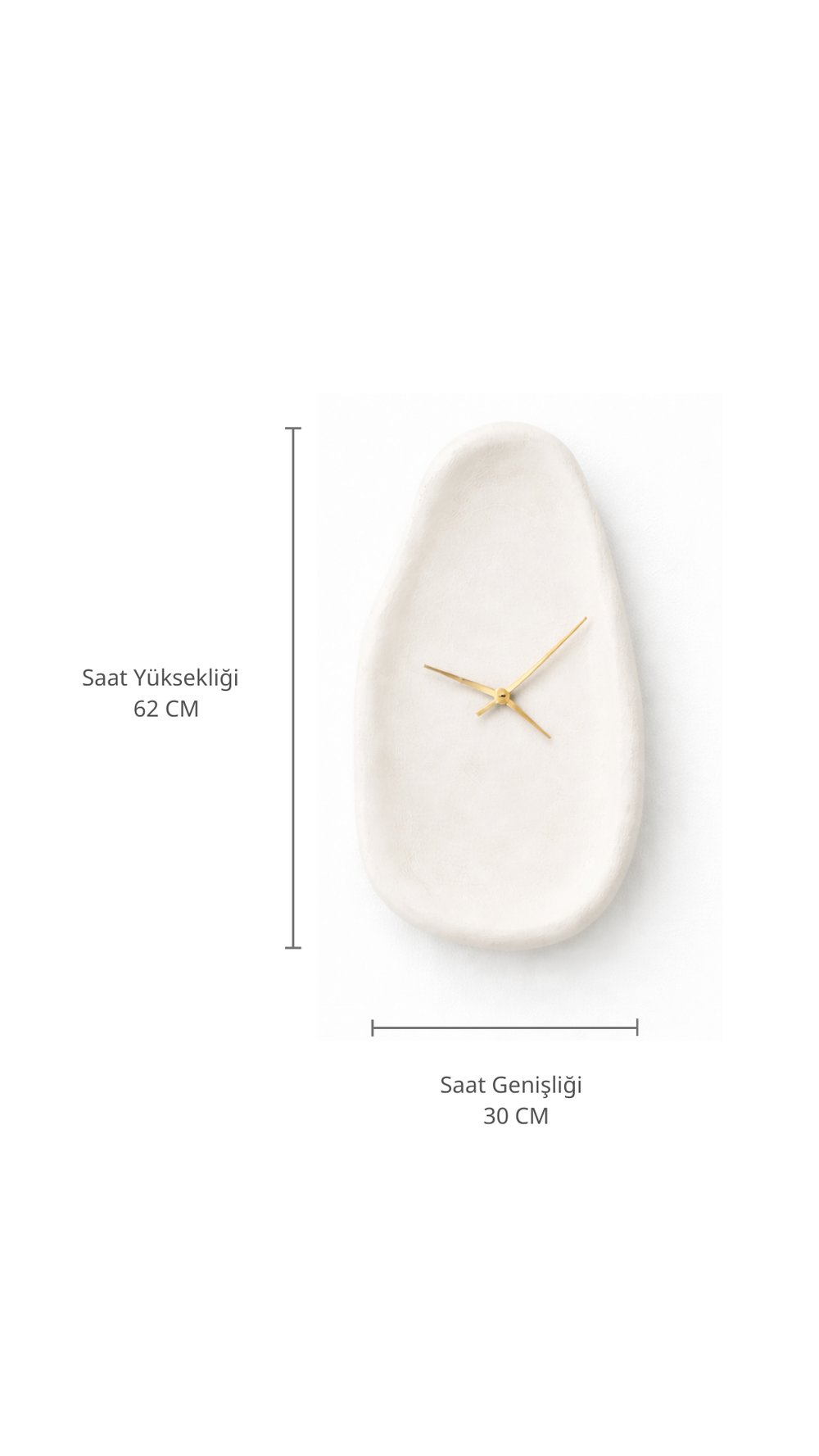 Beton Görünümlü Duvar Saati 62 cm