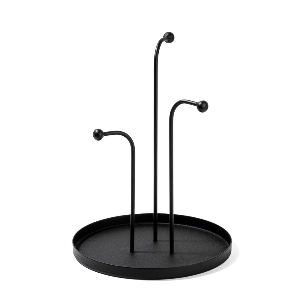 Sunum Tepsisi Mutfak Banyo Düzenleyici Organizer Takı Standı Siyah 27 cm 