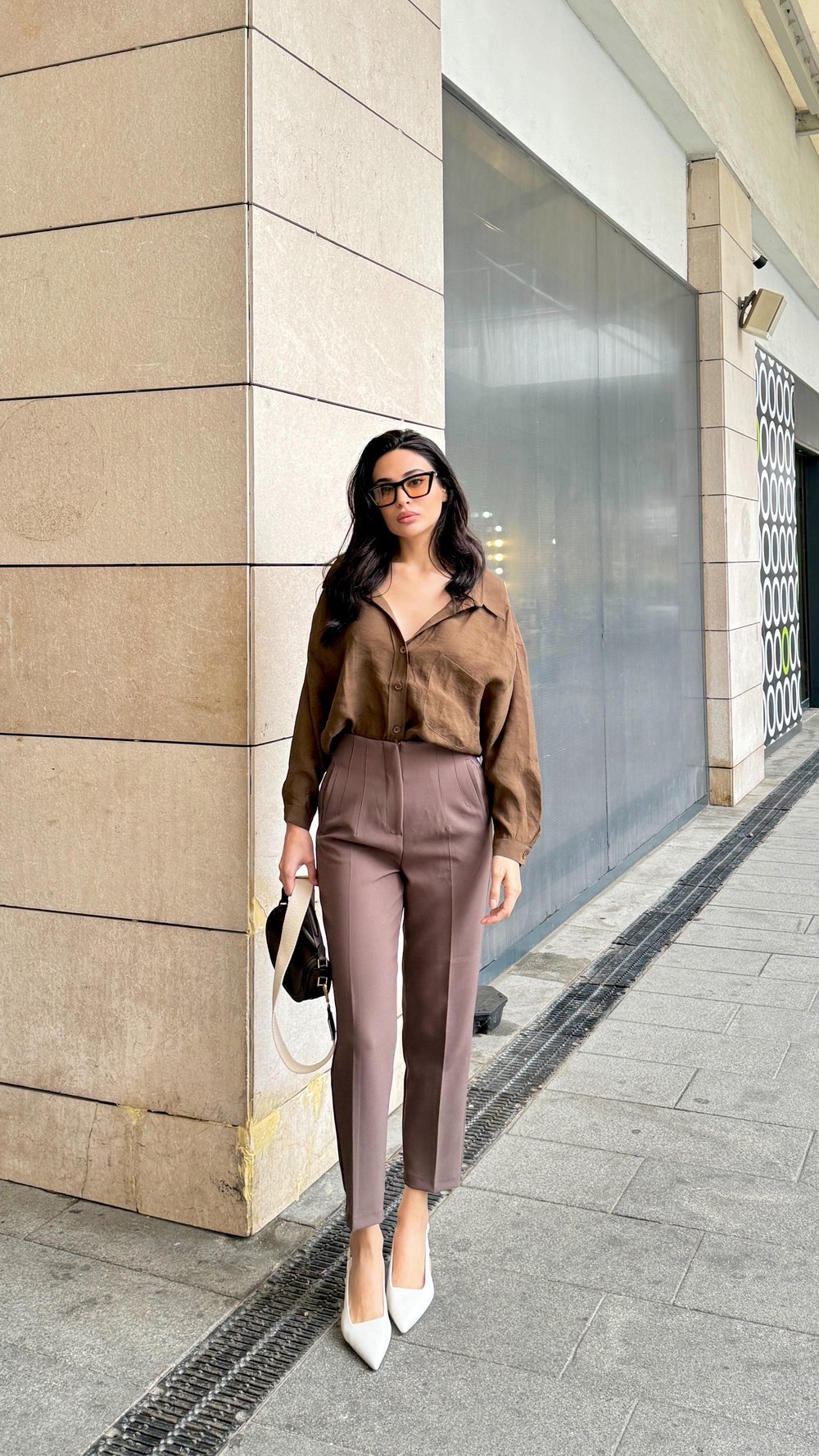 Kahve Pensli Havuç Pantolon