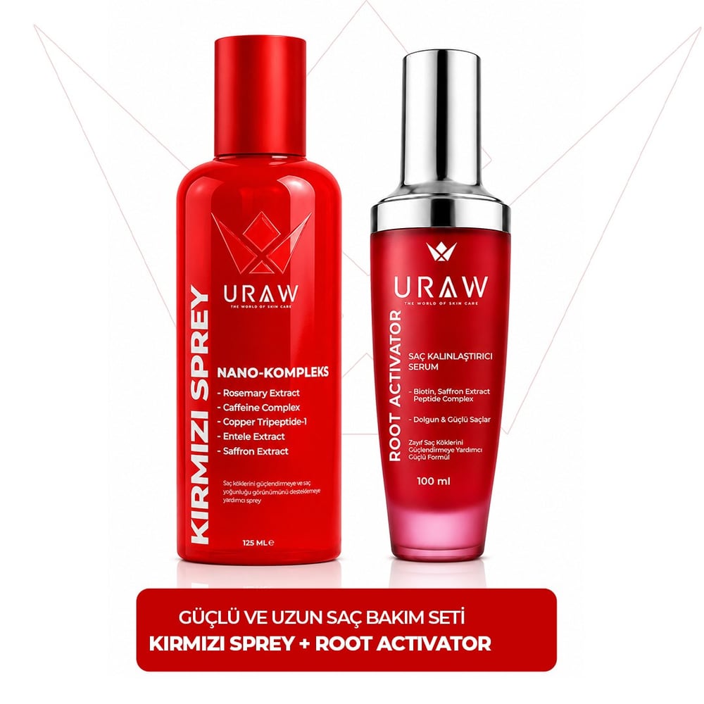 Güçlü ve Uzun Saç Bakım Seti | Kırmızı Sprey + Root Activator