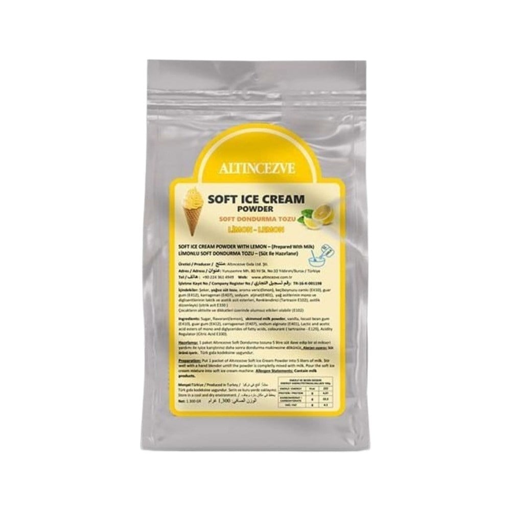 Soft Dondurma Tozu Limonlu 1.300 Gr - 5L (Süt)