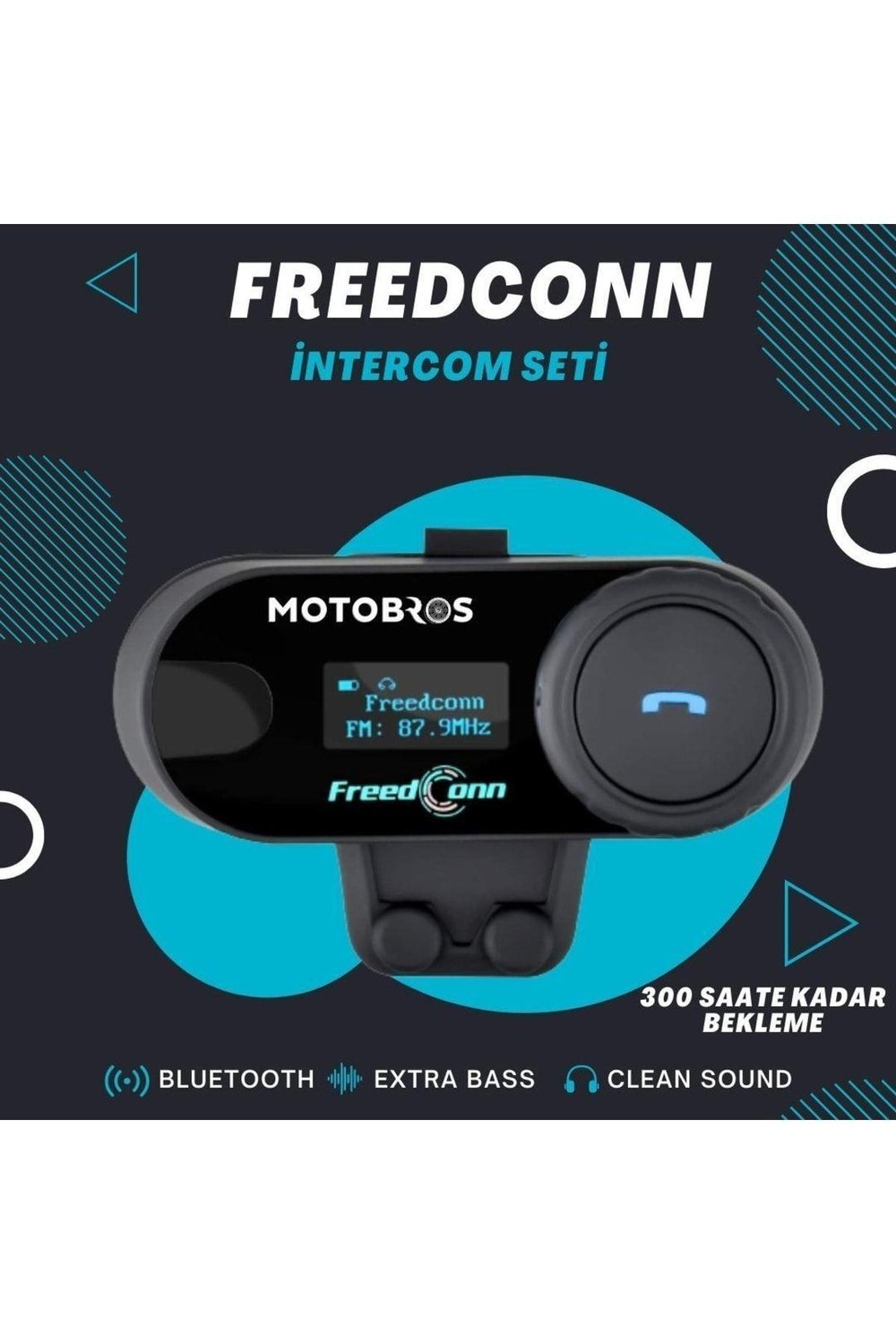 5.0 Bluetooth Su Geçirmez Interkom (FM RADYOLU)