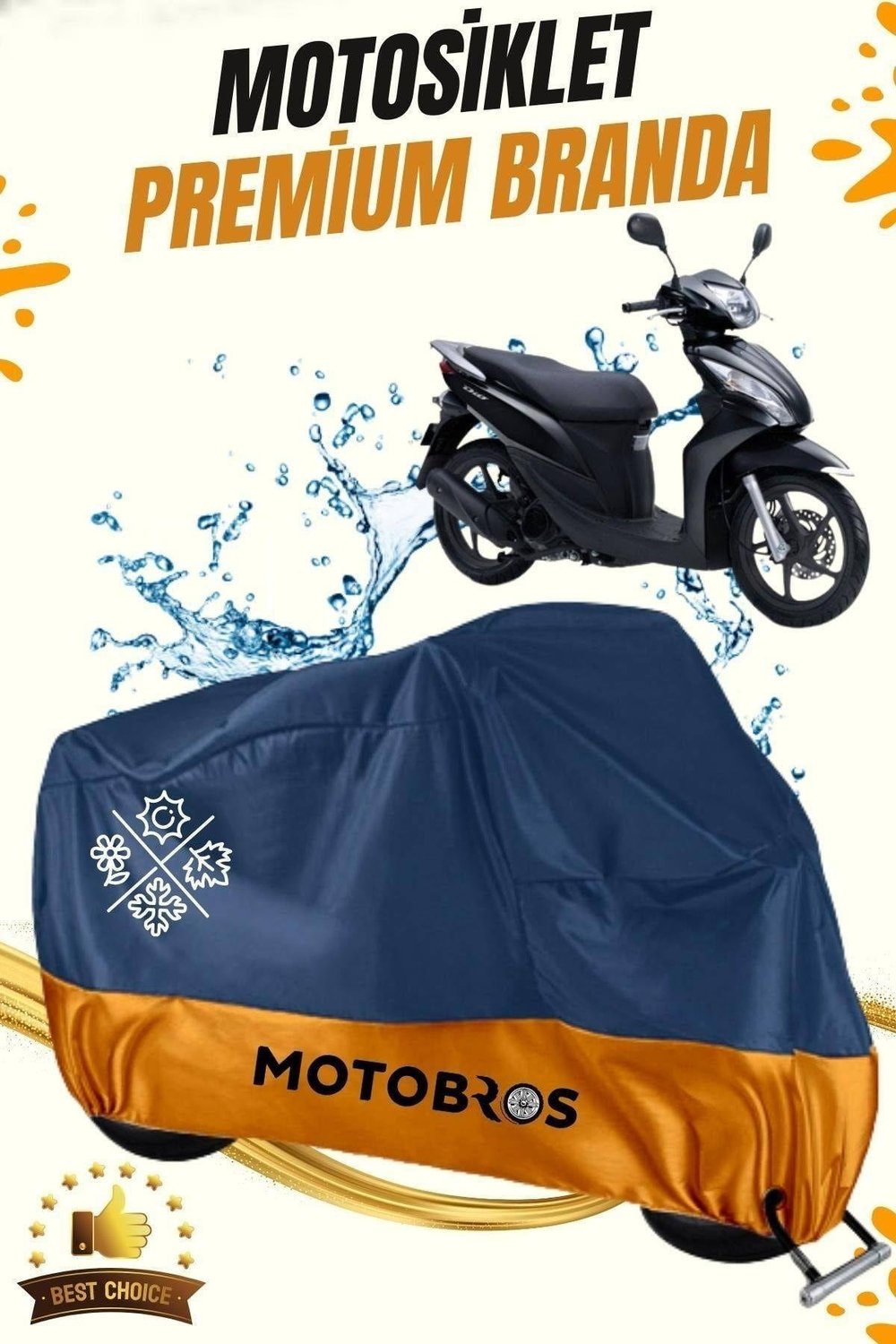 Motosiklet Honda Dio Uyumlu Lüx Paraşüt Kumaşı Premium Branda Su Geçirmez Ömürlük Kullanım