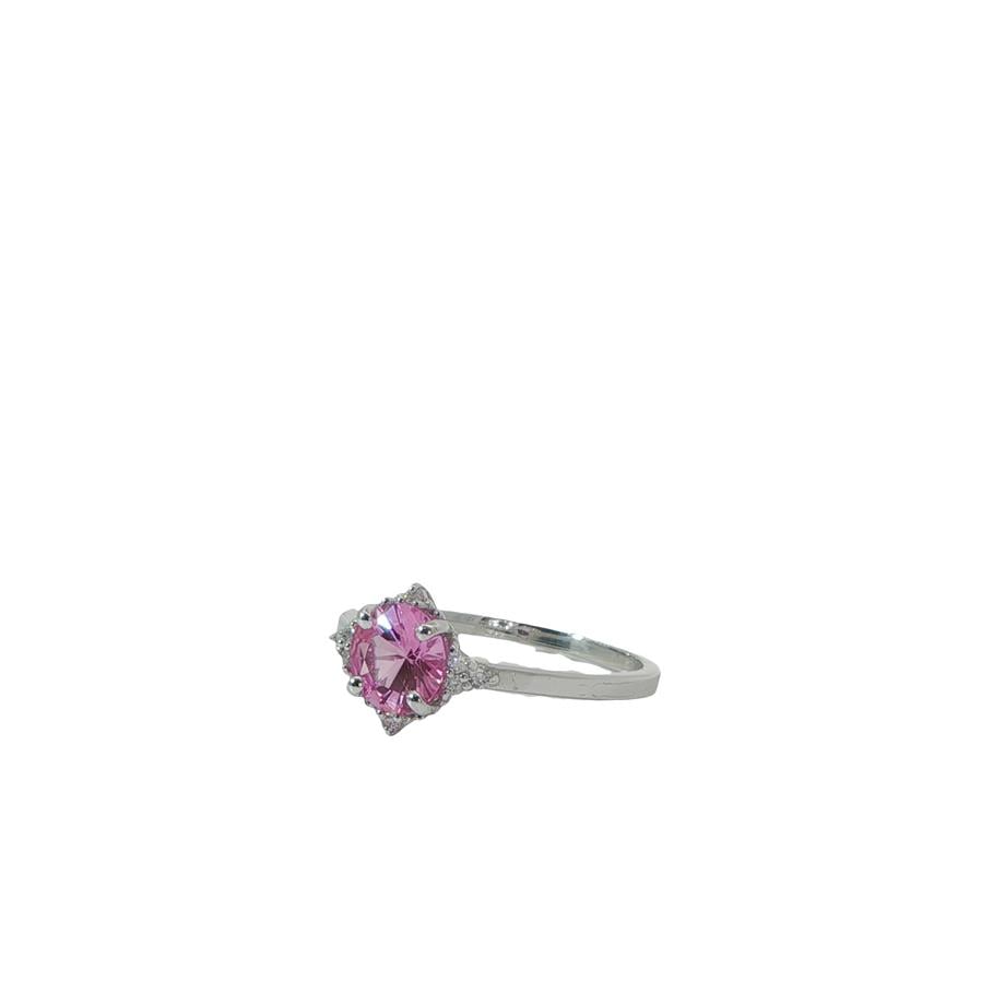 0,87 Karat Pembe Safir Pırlanta Renkli Taşlı Yüzük