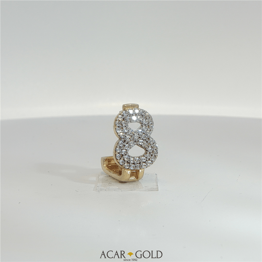 14 Ayar Altın 8 Rakamı Taşlı Kolye Ucu | Acar Gold