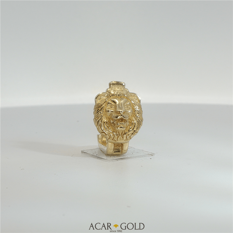 14 Ayar Altın Aslan Başlı Kolye Ucu | Acar Gold