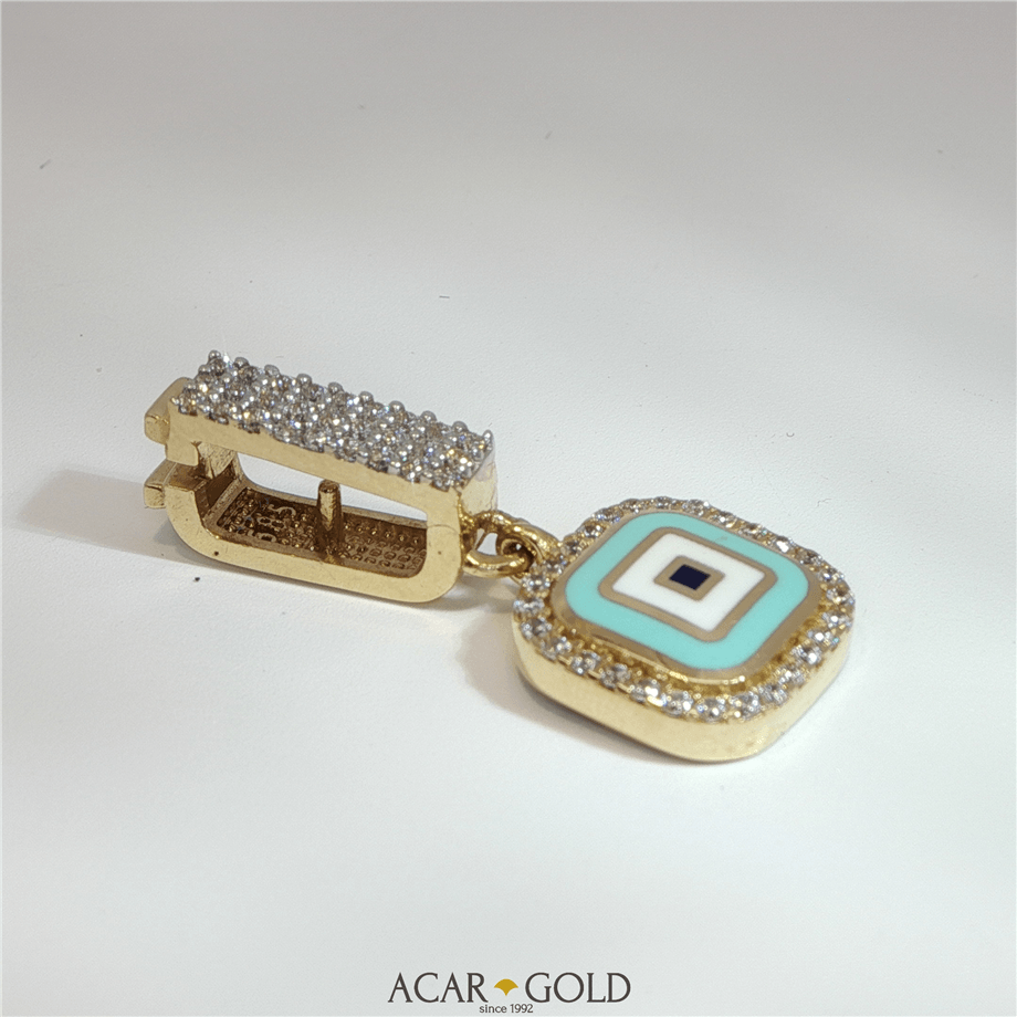 14 Ayar Altın Mineli Nazar Boncuğu Kolye Ucu | Acar Gold