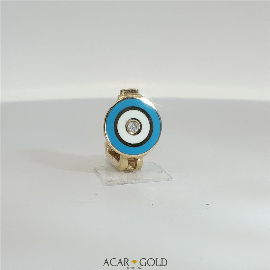 14 Ayar Altın Nazar Boncuklu Kolye Ucu | Acar Gold