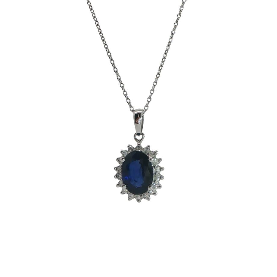 1,43 Karat Safir Pırlanta Renkli Taşlı Kolye
